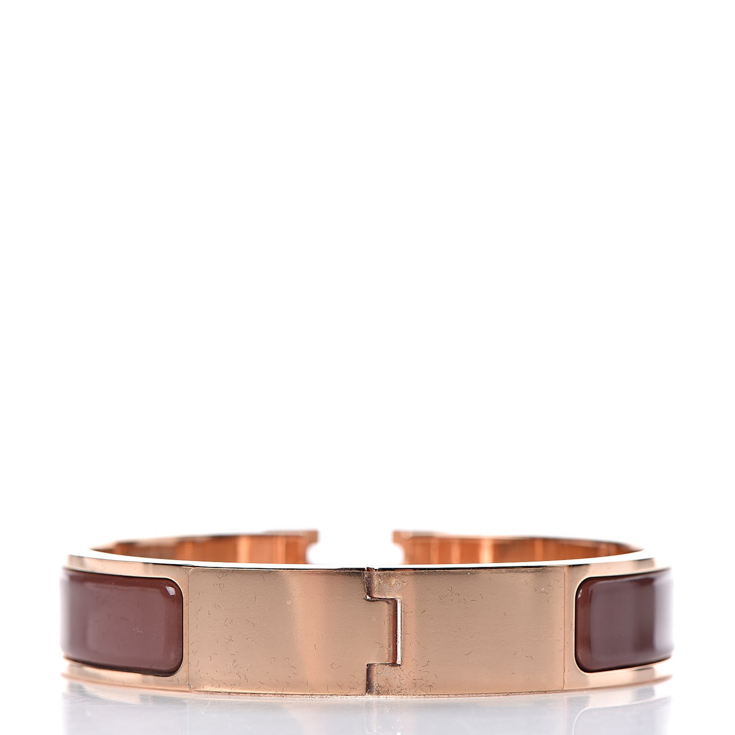 Enamel Narrow Clic Clac H Bracelet PM Acajou