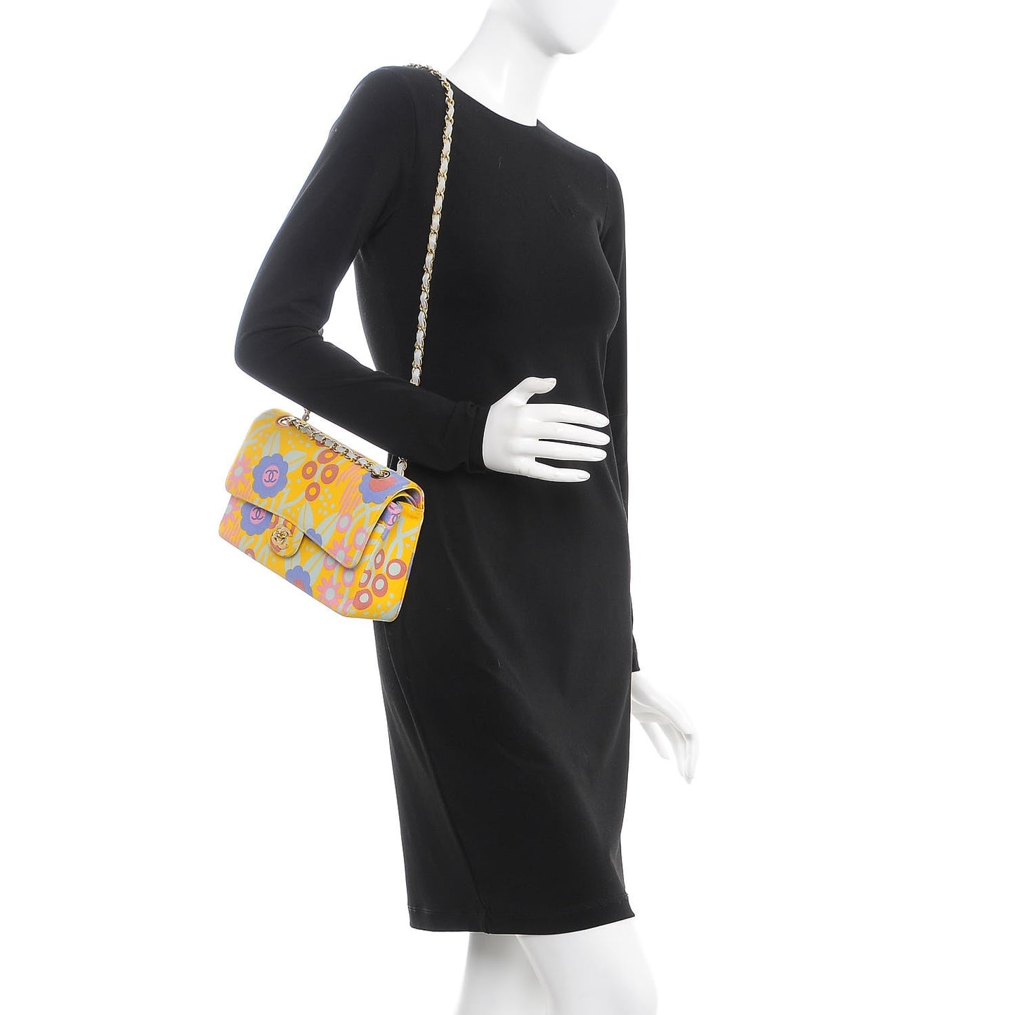 Canvas Printed Medium Double Flap Multicolor
