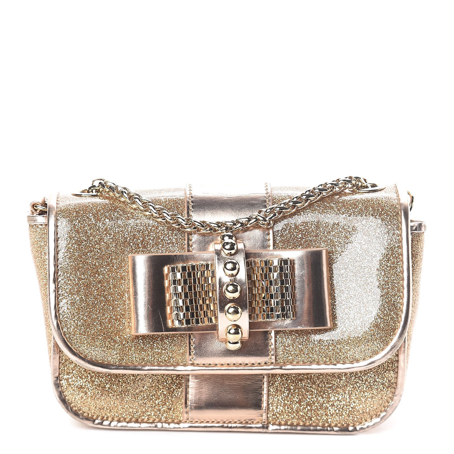 Mini Glitter PVC Specchio Sweety Charity Crossbody Bag Nude