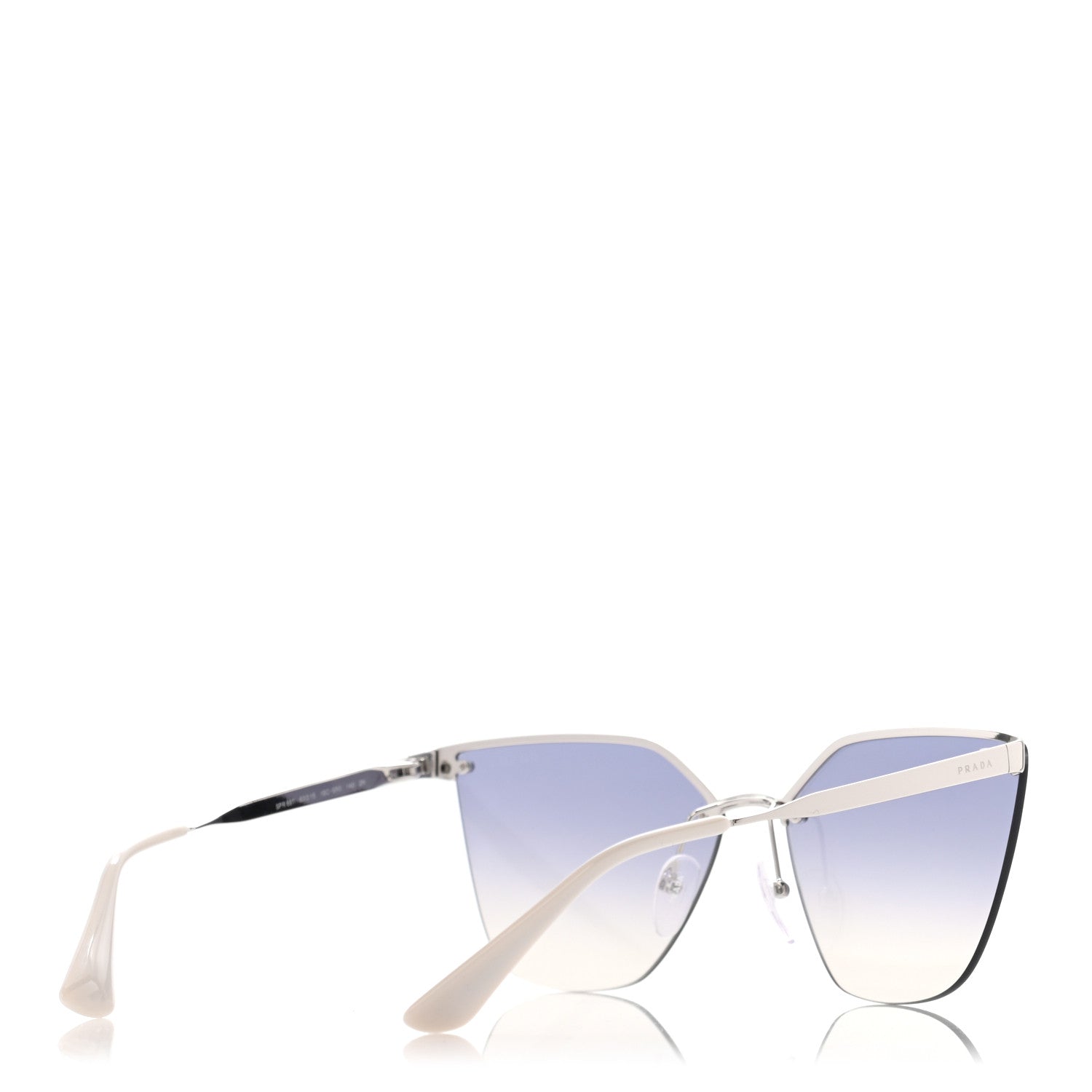 Prada Cat Eye Sunglasses SPR 68T Silver 3 of 8