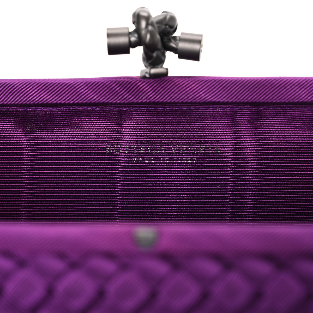 Bottega Veneta Silk Faille Intrecciato Knot Clutch Purple 6 of 6