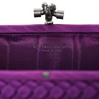 Bottega Veneta Silk Faille Intrecciato Knot Clutch Purple 6 of 6