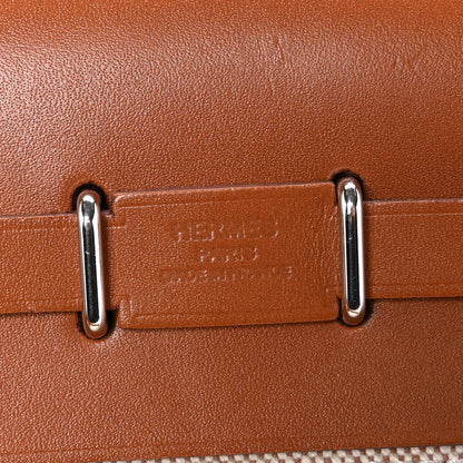 Hermes Military Toile Vache Hunter Herbag Zip Retourne 20 Ecru Beige Fauve 6 of 11