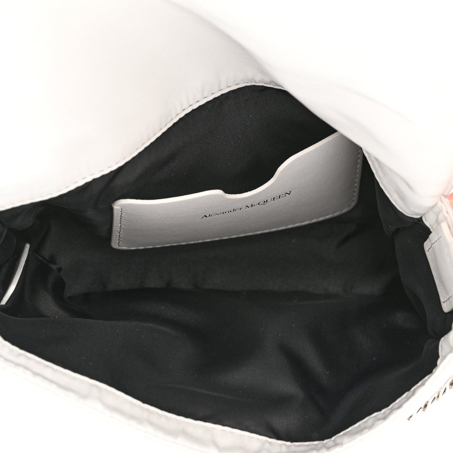 Nylon Graffiti Skull Small Crossbody Bag White Black