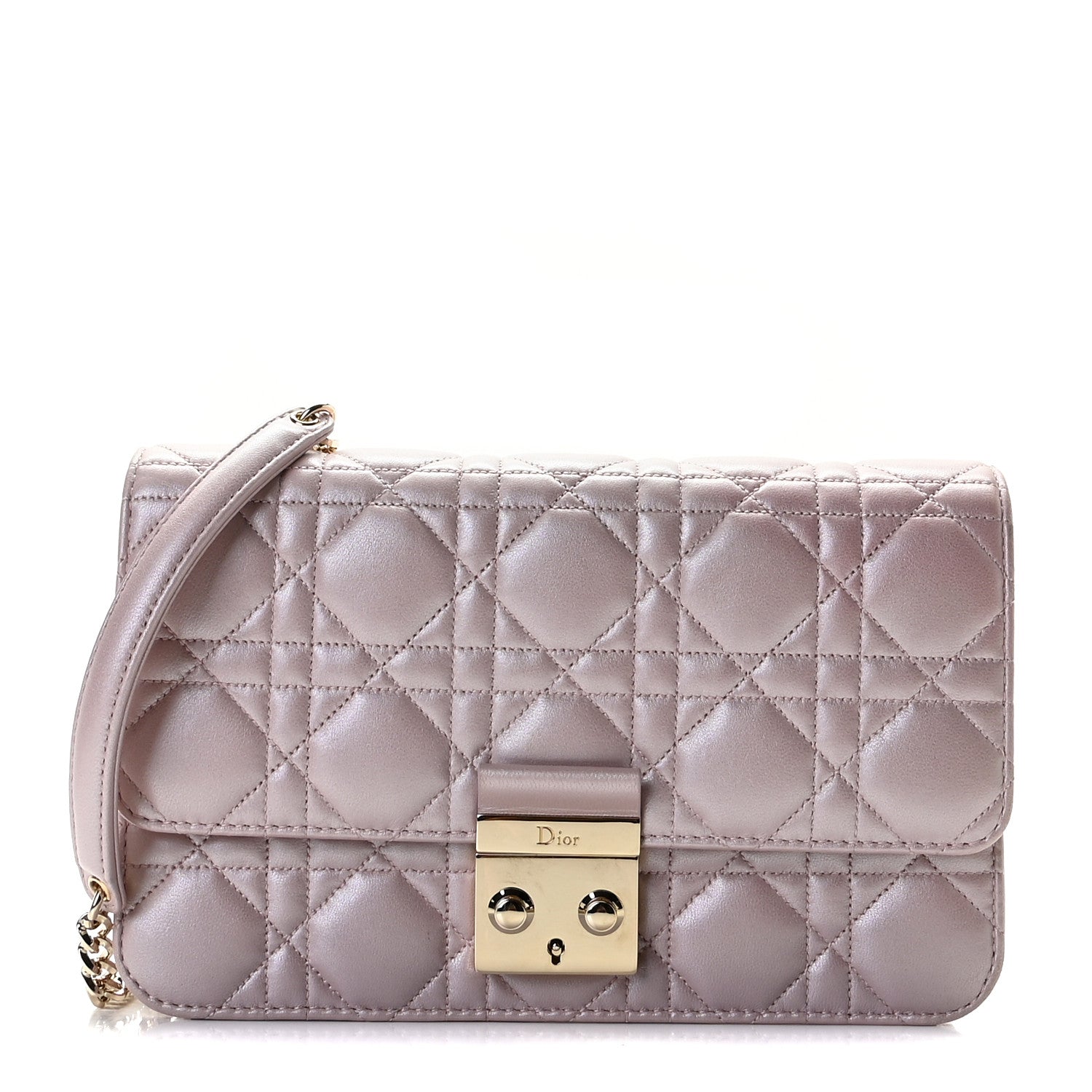 Christian Dior Pearly Lambskin Cannage Miss Dior Promenade Pouch Lotus 1 of 20