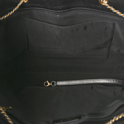 Chanel Aged Calfskin Quilted Drawstring Shopping Tote Black 5 of 9