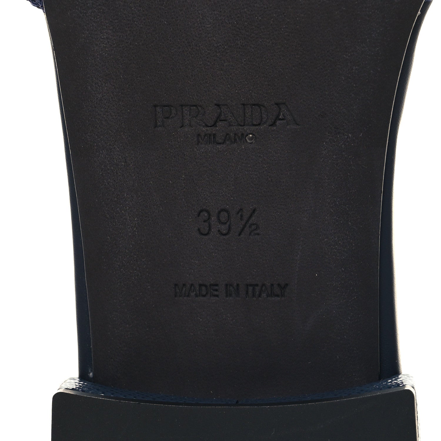 Prada Jacquard Trianglolo Symbole Embroidered Metal Triangle Logo 10mm Slide Sandals 39.5 Baltico Talco 6 of 7