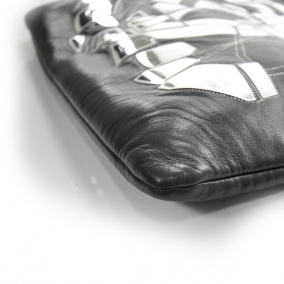 Lambskin PVC Patchwork CC Mirrors Drawstring Bag Black