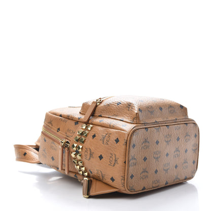 MCM Visetos Small Side Stud Stark Backpack Cognac 3 of 10