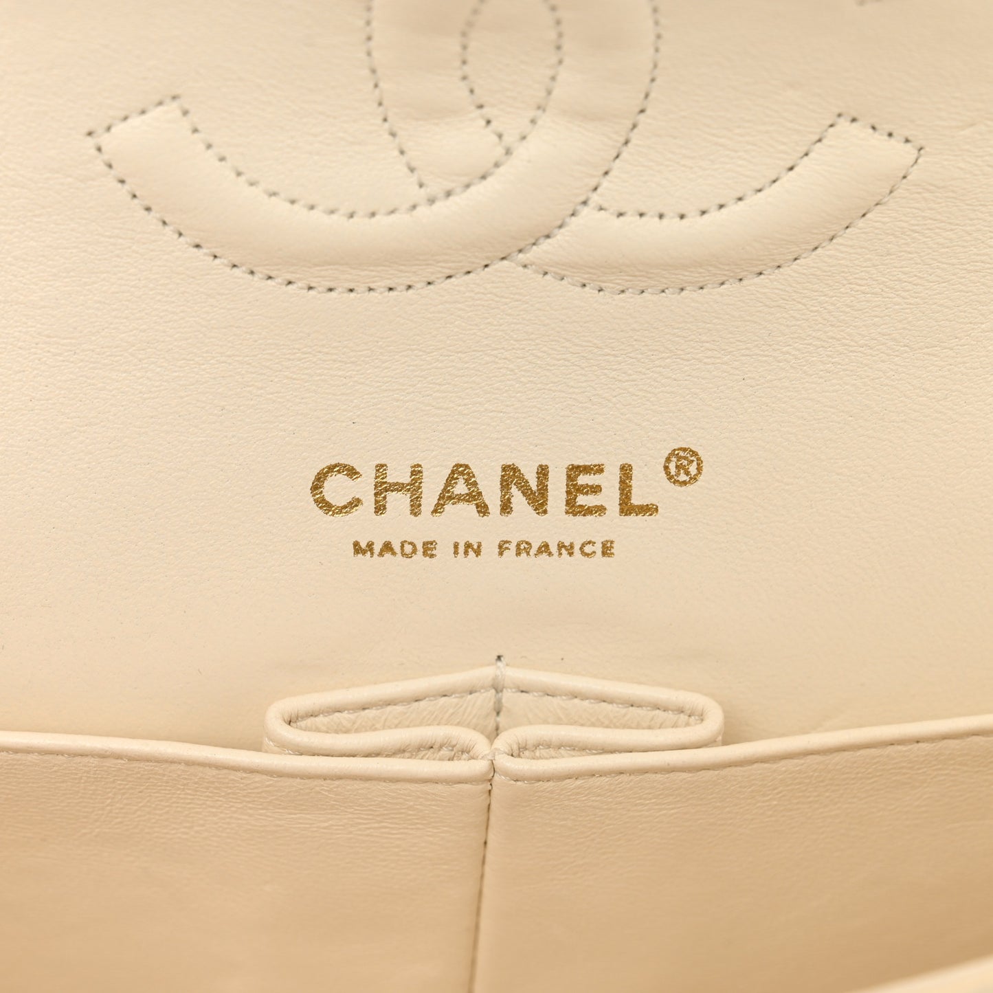 Lambskin Quilted Medium Double Flap White