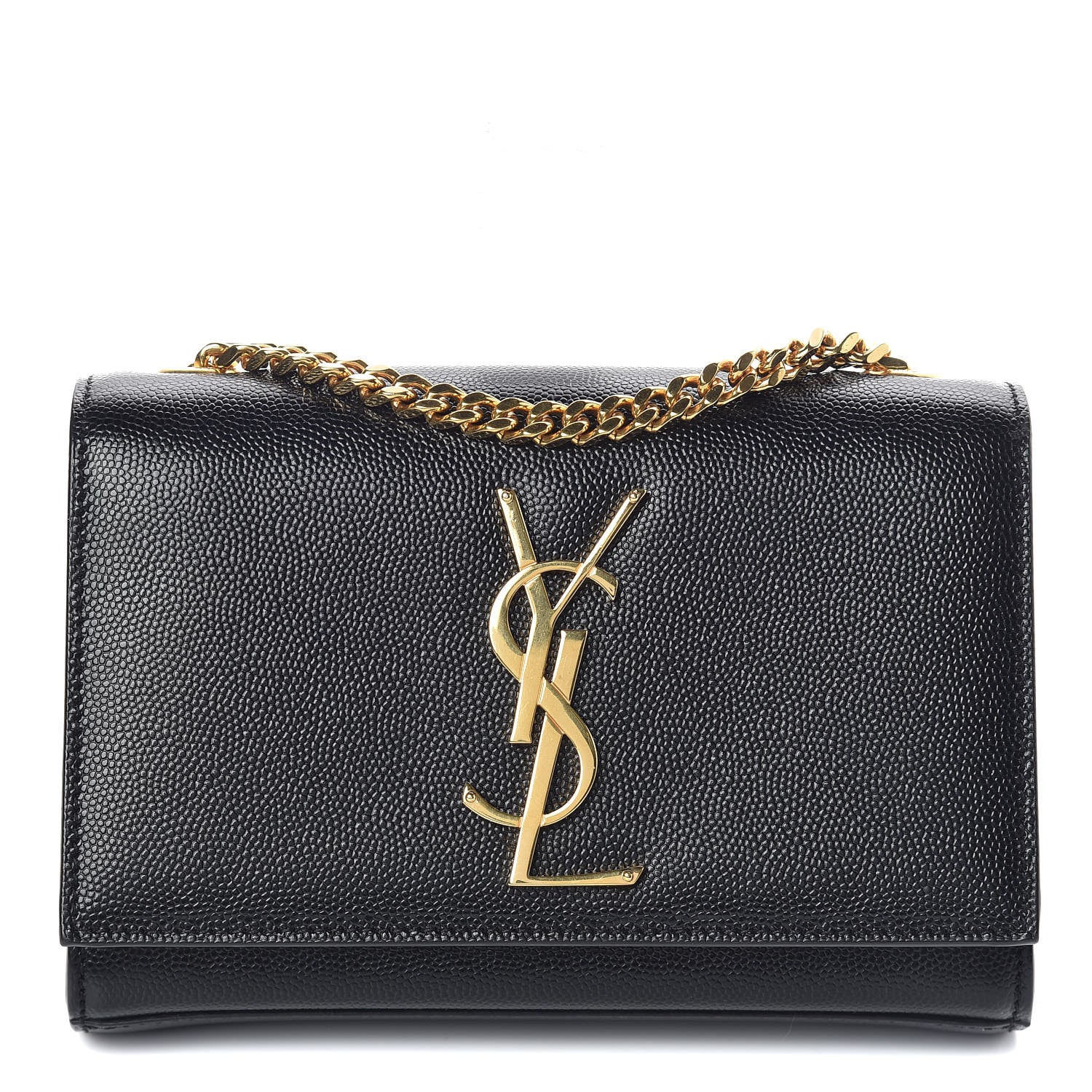 Saint Laurent Grain De Poudre Small Monogram Kate Satchel Black 1 of 8