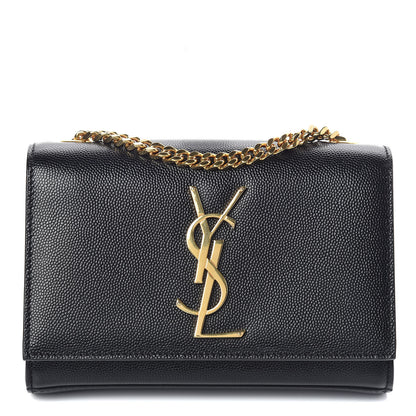 Saint Laurent Grain De Poudre Small Monogram Kate Satchel Black 1 of 8