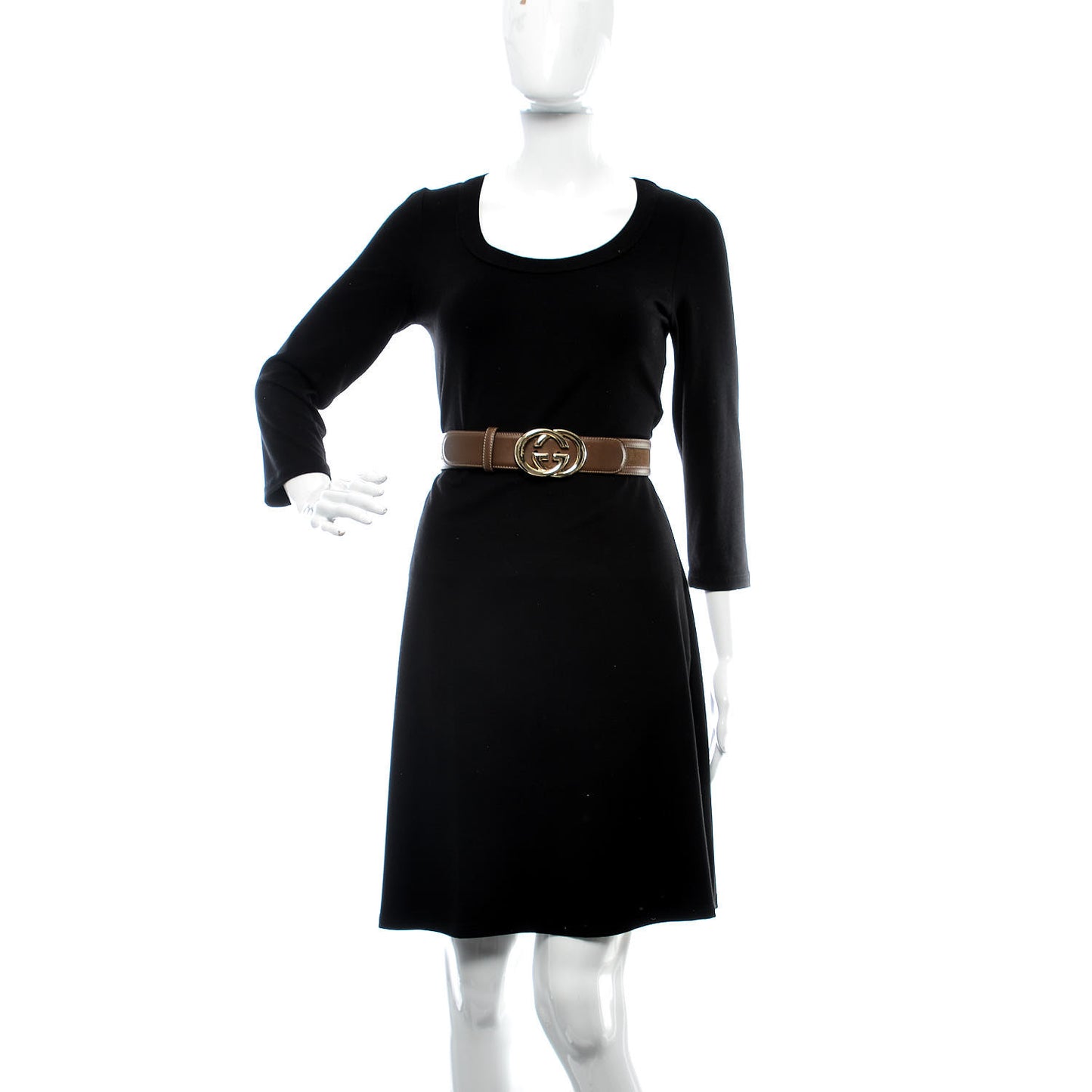 Calfskin Suede Interlocking G Belt 85 34 Brown