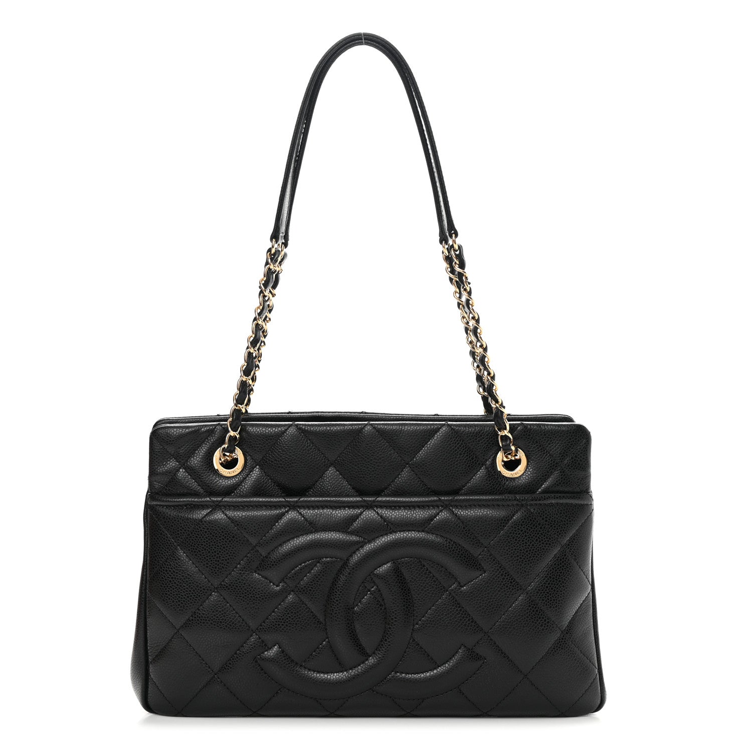Chanel Caviar Quilted CC Timeless Soft Tote Black 1 of 14