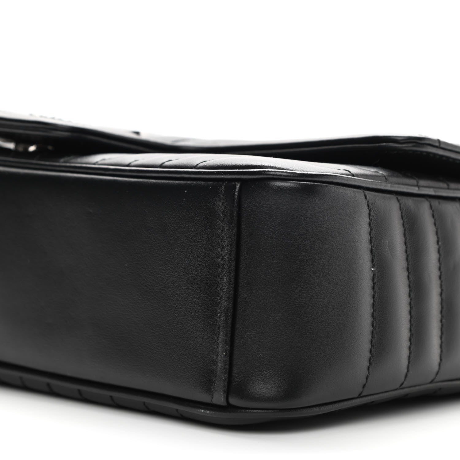 Prada Soft Calfskin Impunture Diagramme Large Chain Flap Shoulder Bag Black 10 of 12