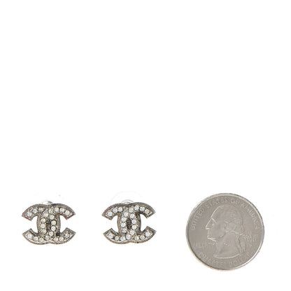 Chanel Crystal CC Earrings Silver 2 of 4