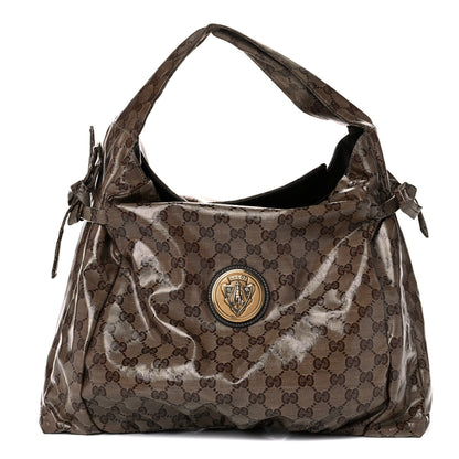 Gucci Crystal Monogram Medium Hysteria Tote Brown 1 of 14
