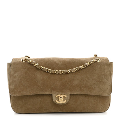 Chanel Suede Calfskin Small Souplissimo Maxi Flap Dark Beige 1 of 11