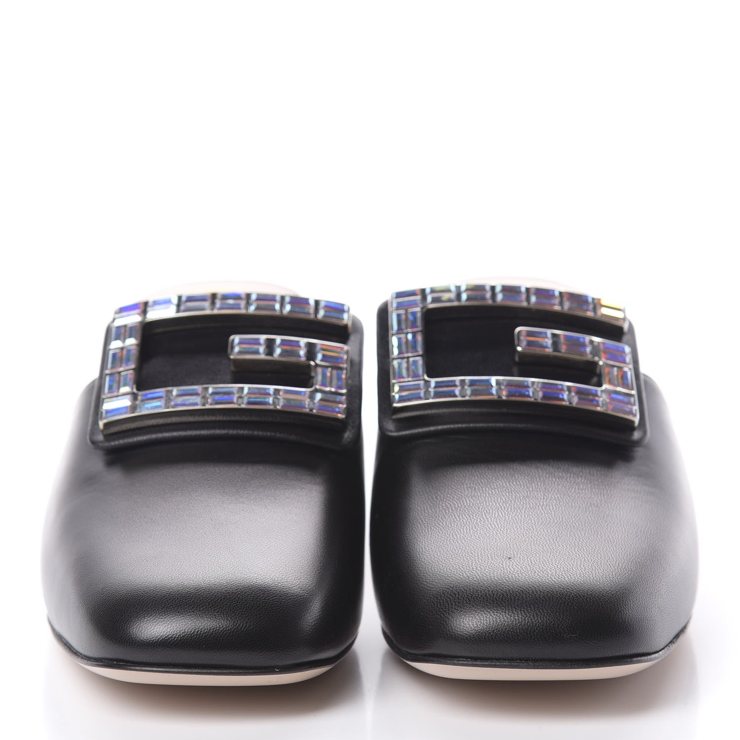 Gucci Malaga Kid Crystal Square G Madelyn 60mm Mules 37.5 Black 2 of 11