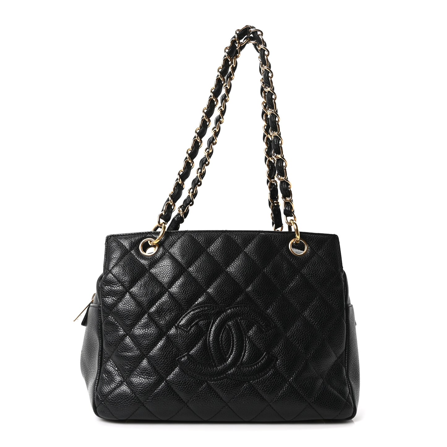 Caviar Quilted Petit Timeless Tote PTT Black
