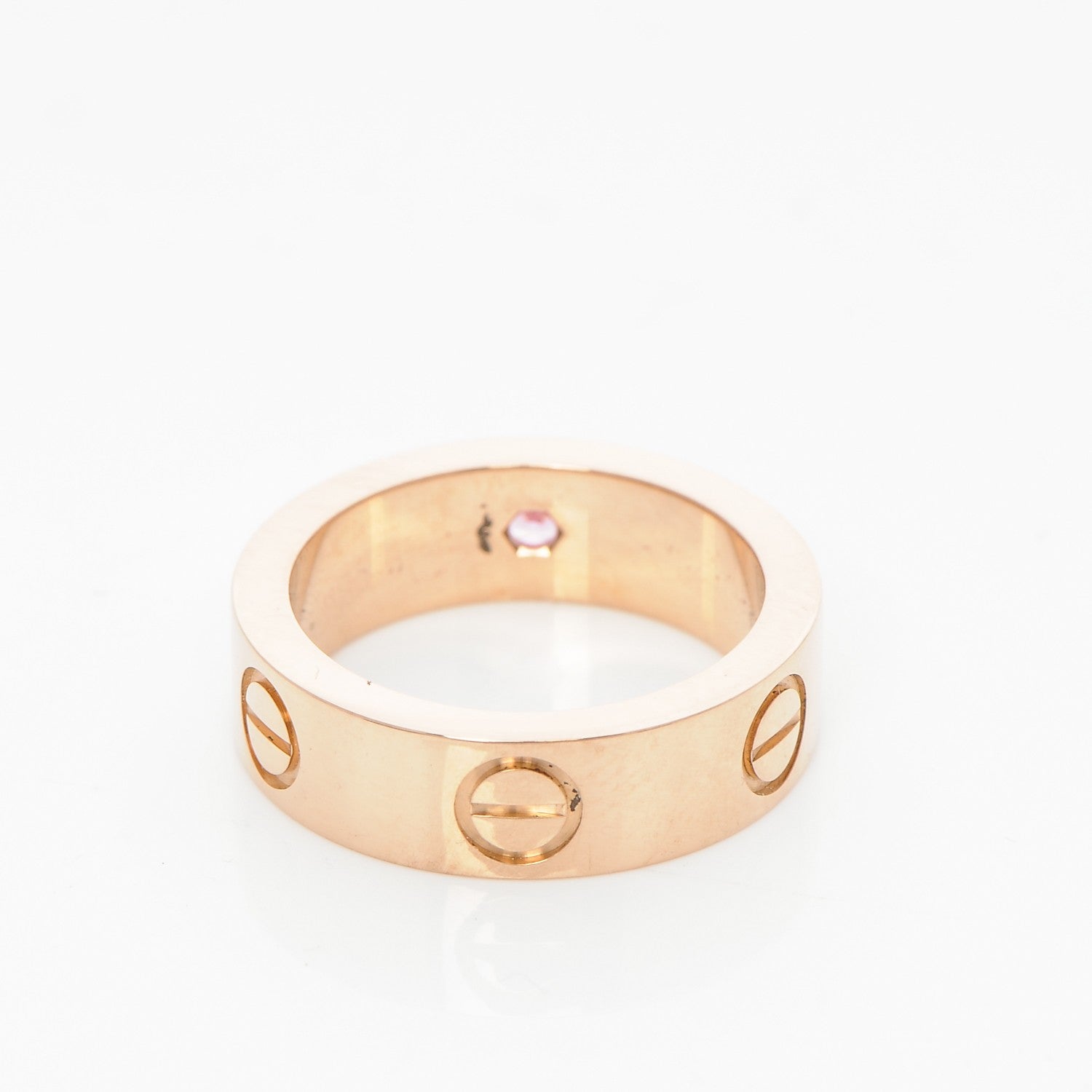 Cartier 18K Pink Gold Pink Sapphire 5.5mm LOVE Ring 49 4.75 4 of 4
