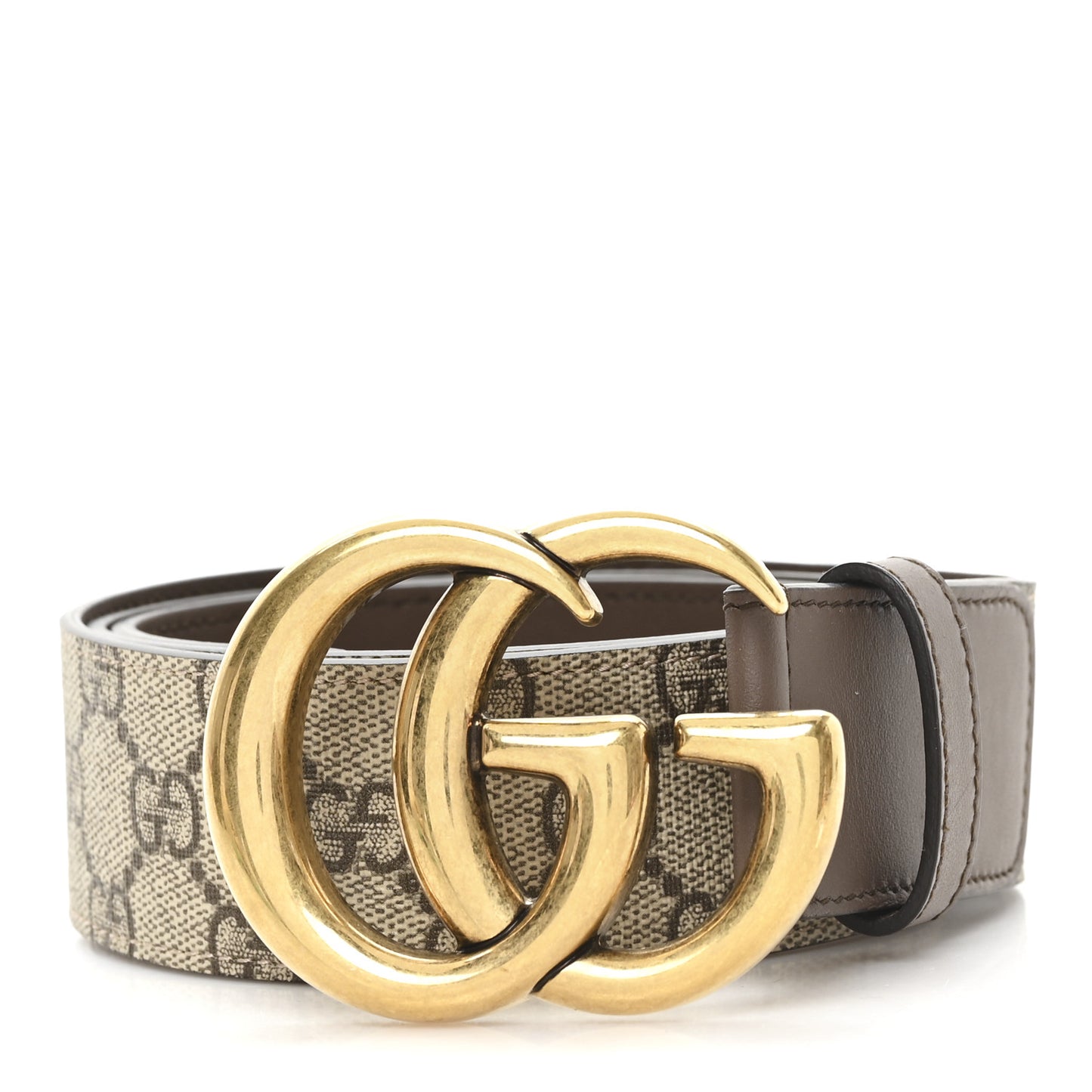 GG Supreme Monogram Matte Plutone Calfskin Double G 40mm Belt 90 36 Beige Ebony New Acero