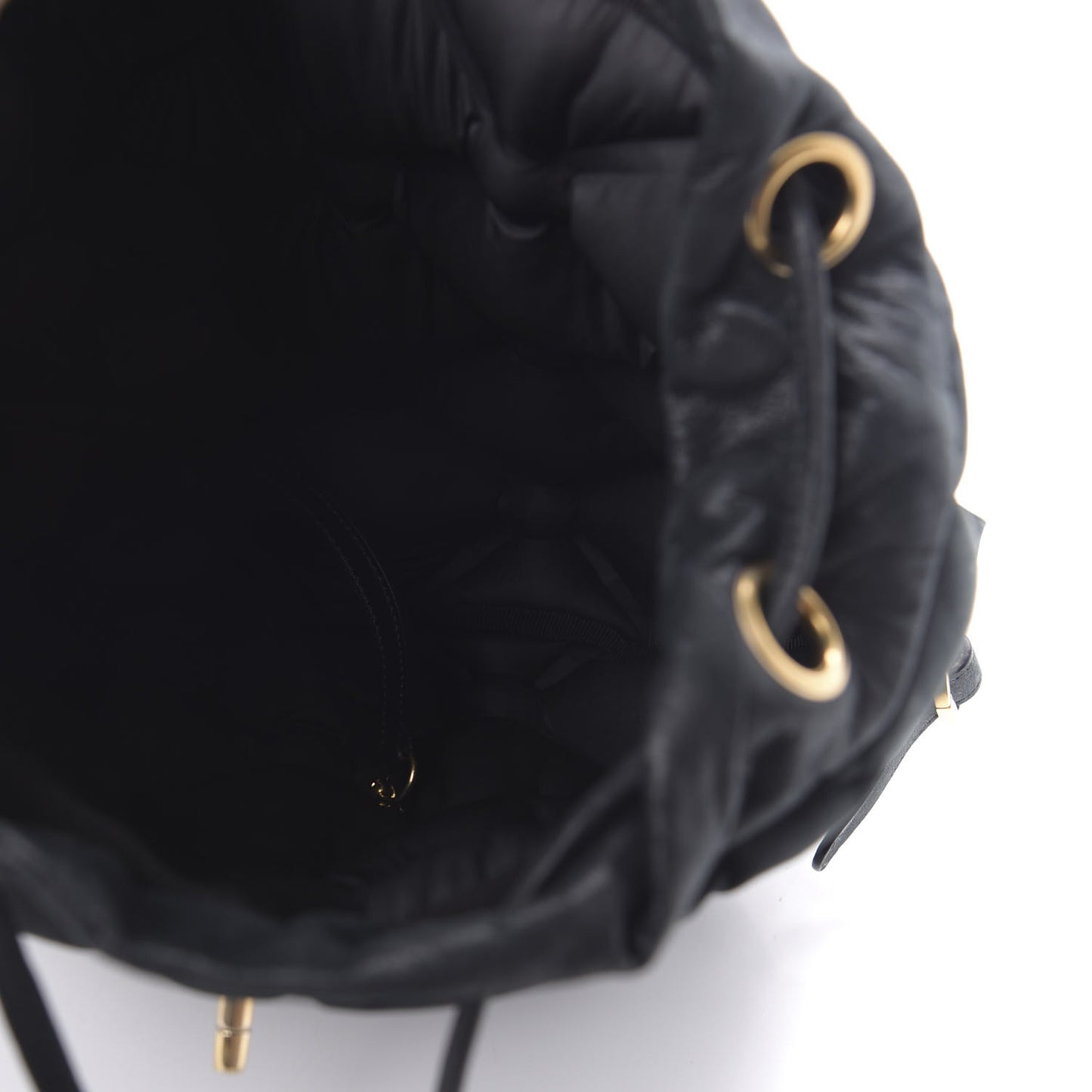 Iridescent Calfskin Quilted Chesterfield Backpack Black
