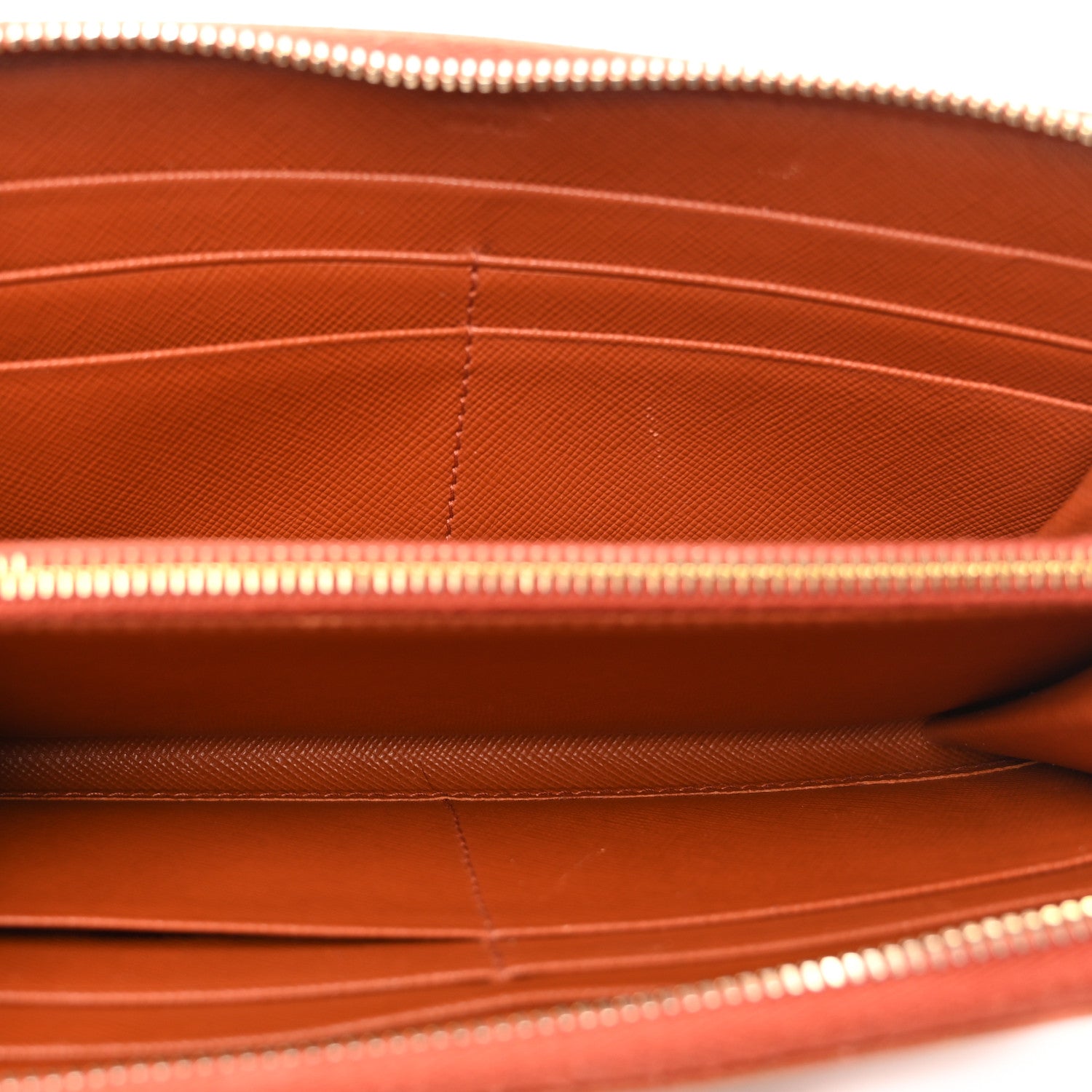 Prada Saffiano Metal Zip Around Wallet Rame 5 of 8