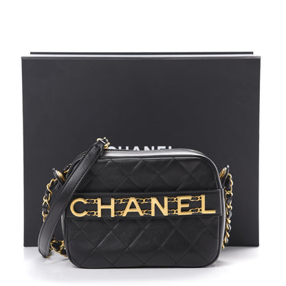 Chanel Calfskin Quilted Enchained Camera Case Bag Black 11 of 11