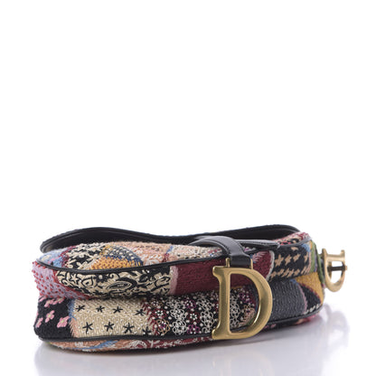 Christian Dior Canvas Embroidered Peace and Love Medium Saddle Bag Multicolor 4 of 9