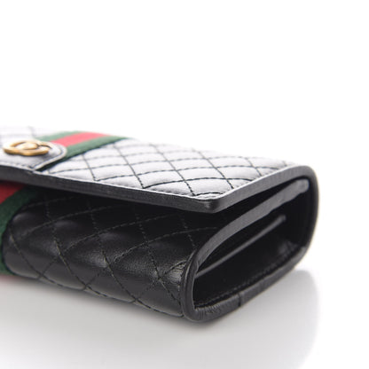 Gucci Calfskin Web Trapuntata GG Continental Wallet Black 8 of 13