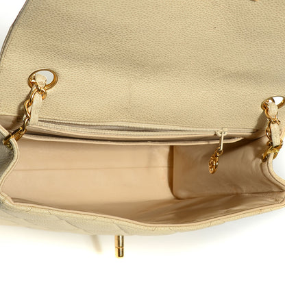 Chanel Caviar Quilted Medium Flap Shoulder Bag Beige 5 of 9