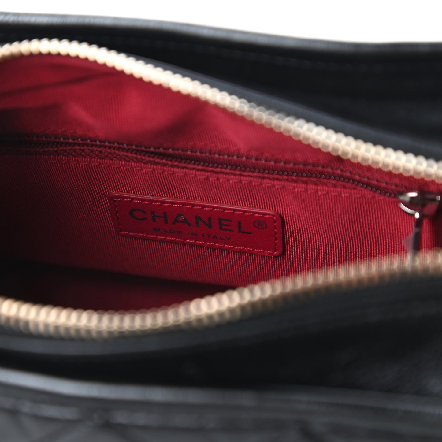Aged Calfskin Quilted Small Gabrielle Hobo Black