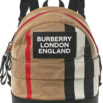 Burberry Econyl Logo Print Check Childrens Nico Backpack Archive Beige 7 of 9