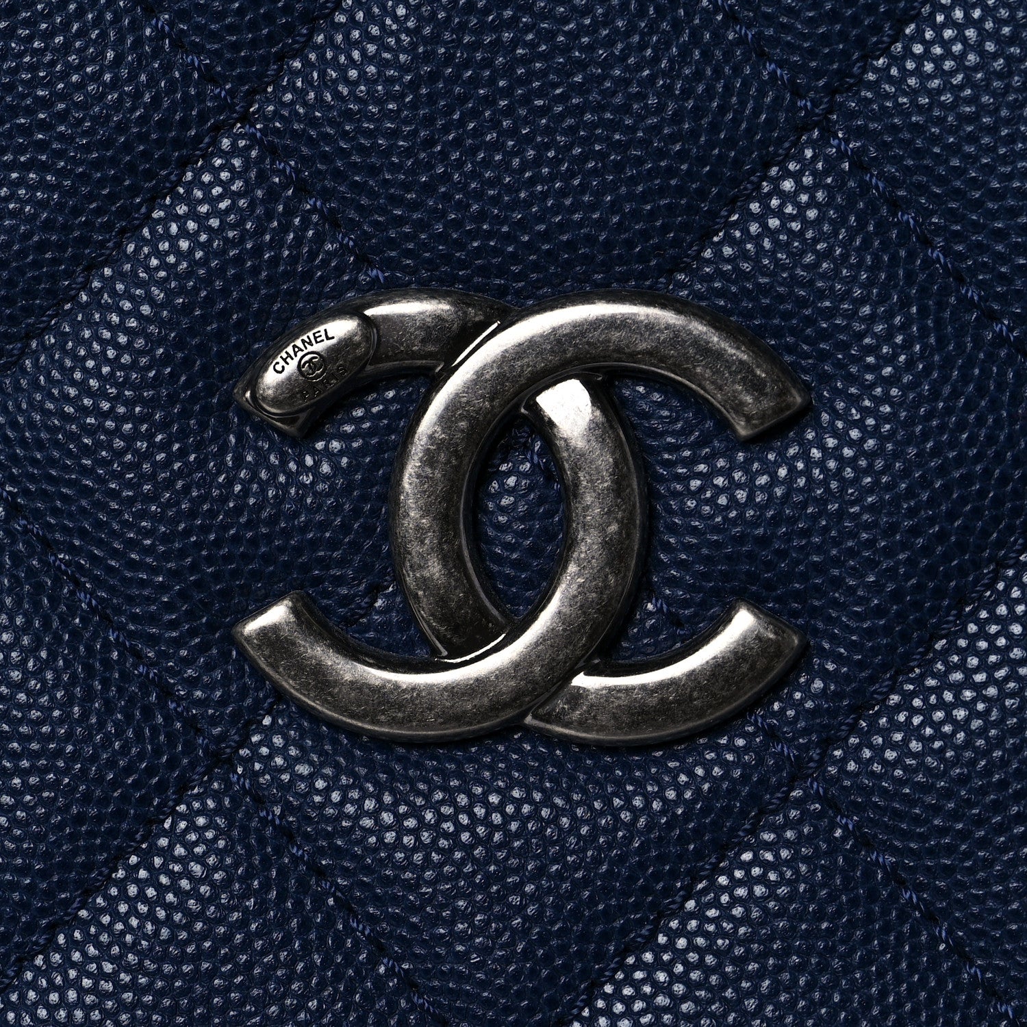 Chanel Caviar Quilted Large Coco Handle Shopping Tote Navy 10 of 10