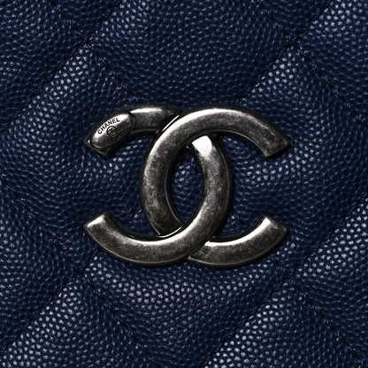 Chanel Caviar Quilted Large Coco Handle Shopping Tote Navy 10 of 10
