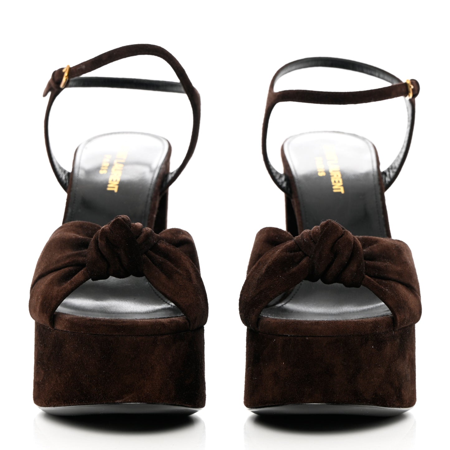 Suede Bianca 85 Platform Sandals 38.5 Brown