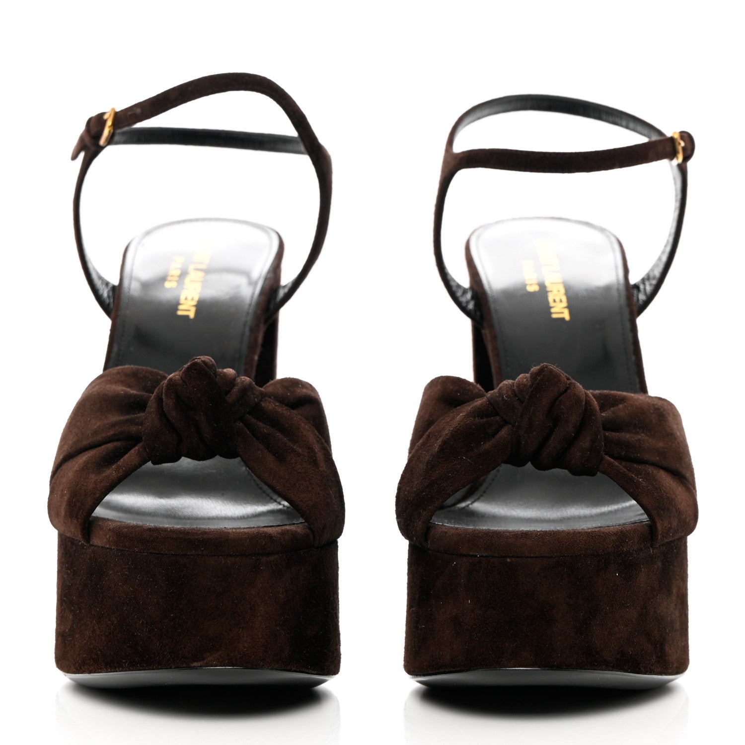 Saint Laurent Suede Bianca 85 Platform Sandals 38.5 Brown 2 of 11