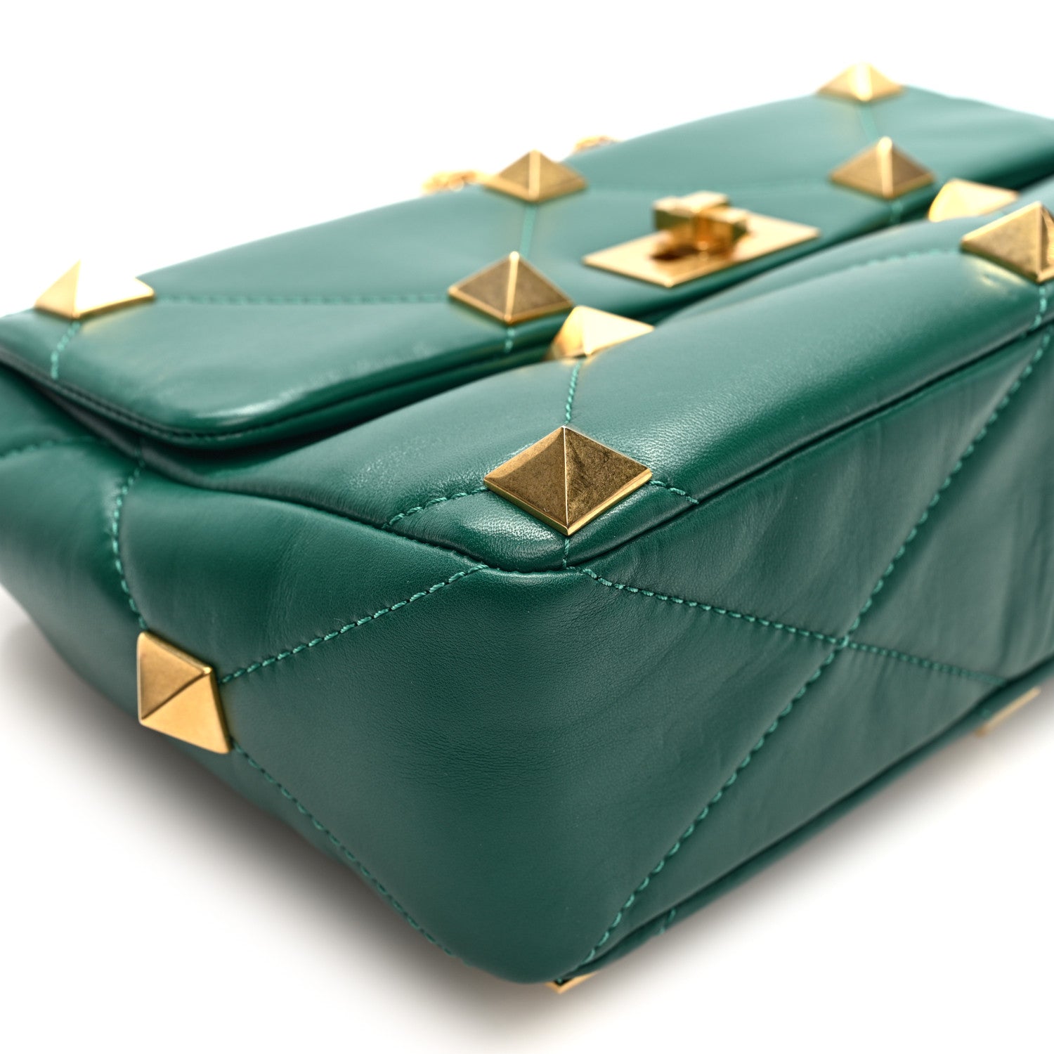 Valentino Garavani Nappa Medium Roman Stud Shoulder Bag Jungle 8 of 9