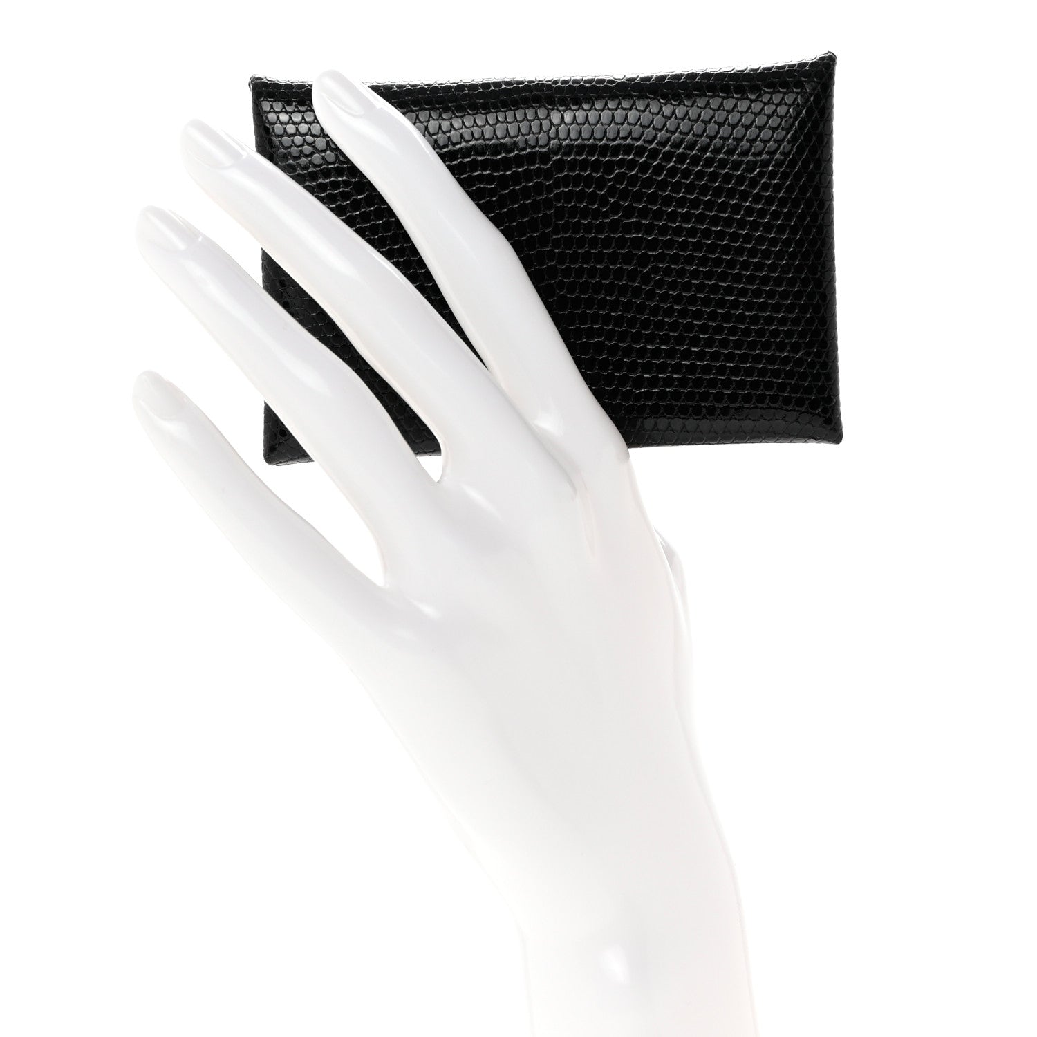 Hermes Lizard Calvi Card Case Black 2 of 7