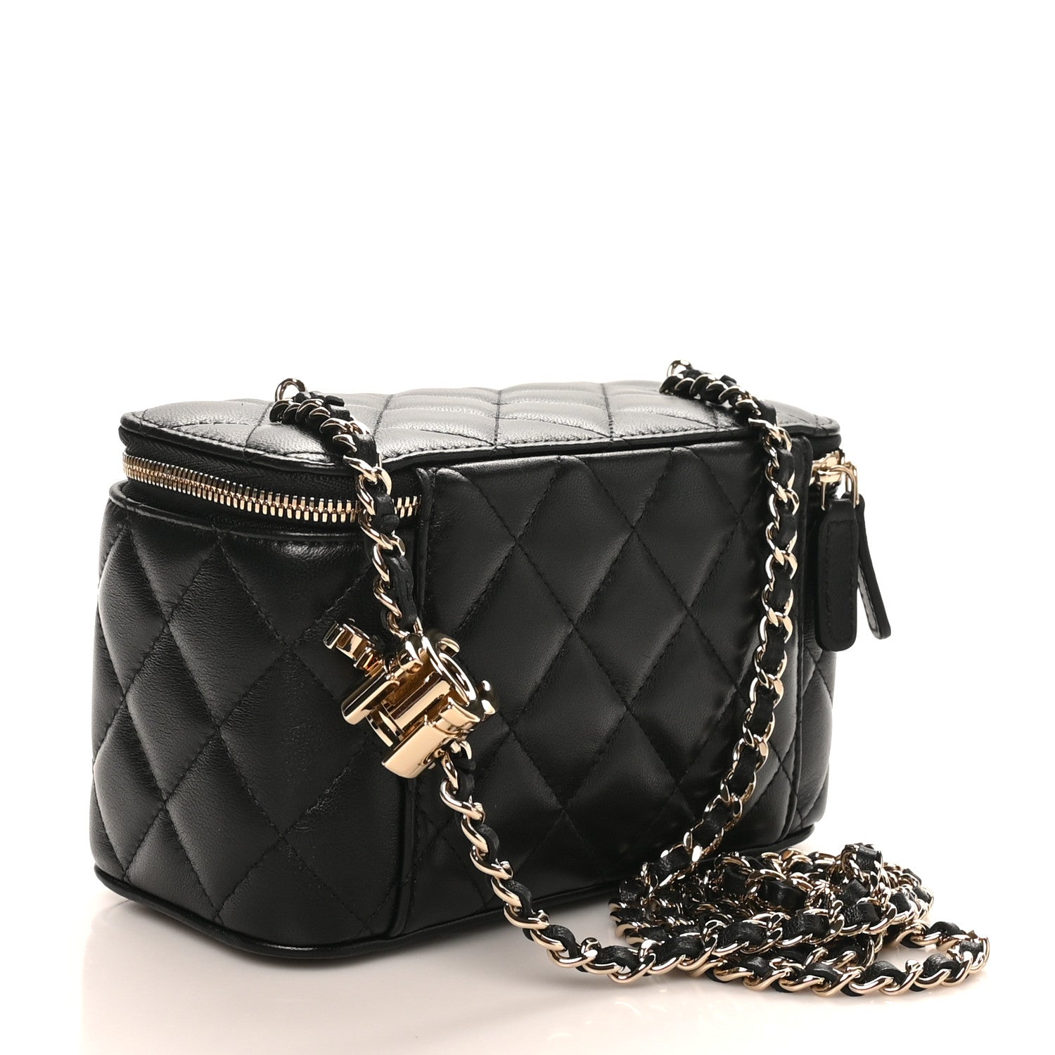 Chanel Lambskin Quilted Small CC Vanity Case Black 5 of 23