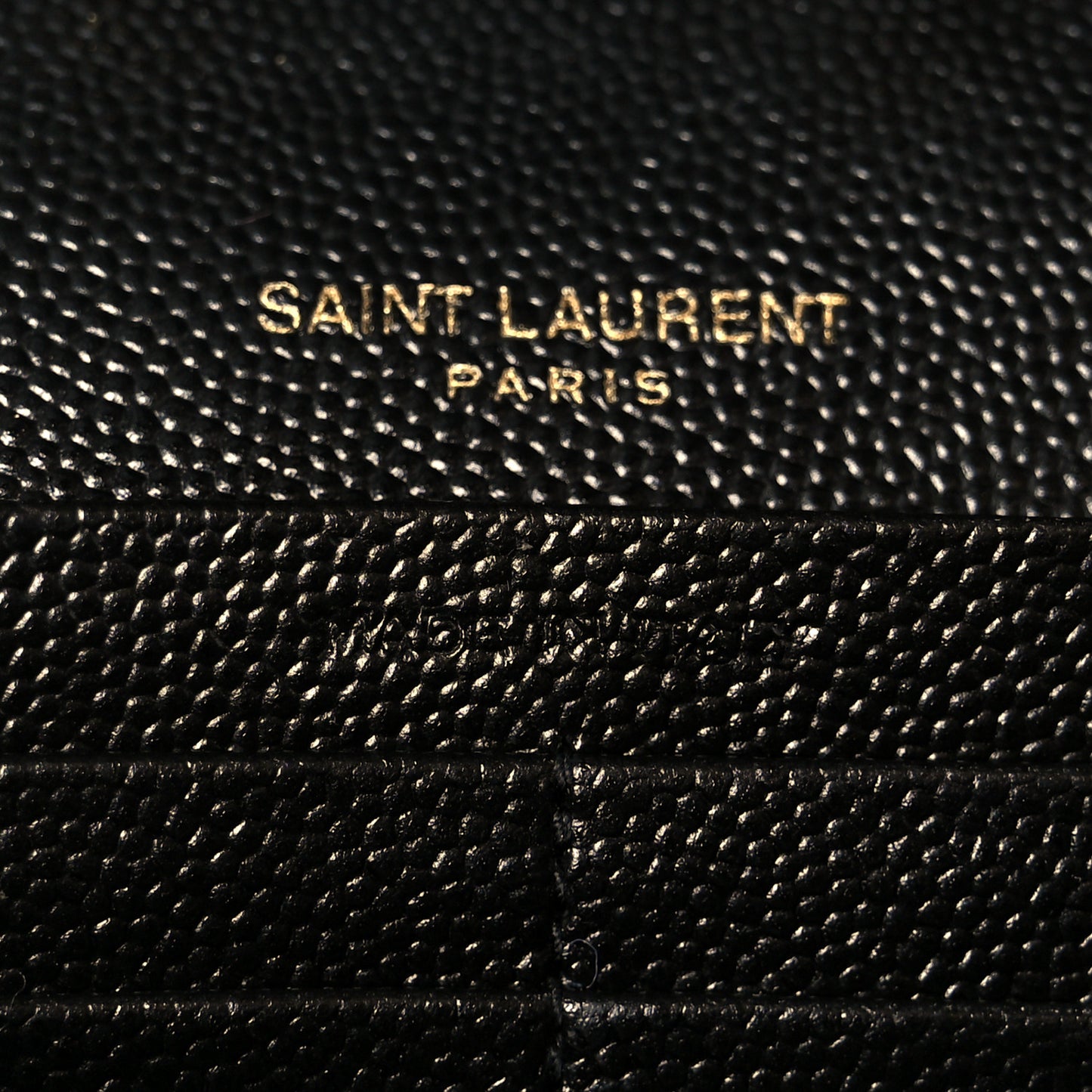 Grain De Poudre Mixed Matelasse Triquilt Monogram Chain Wallet Black
