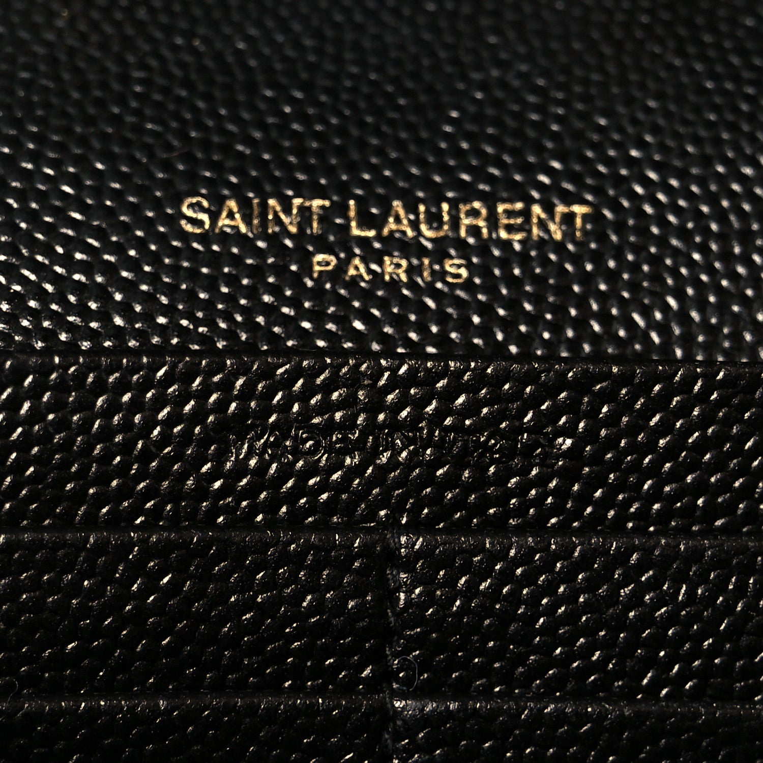 Saint Laurent Grain De Poudre Mixed Matelasse Triquilt Monogram Chain Wallet Black 6 of 10