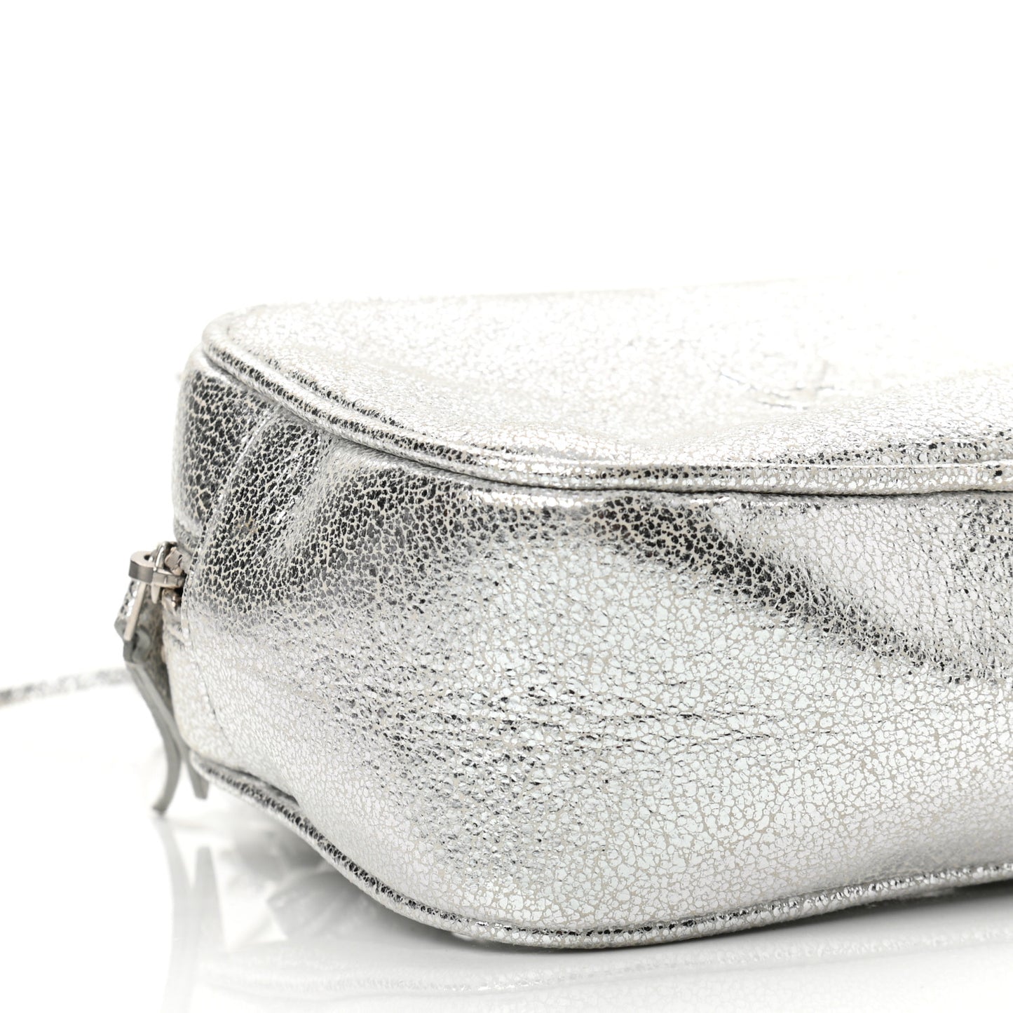 Metallic Lambskin Monogram Lou Belt Bag Argento