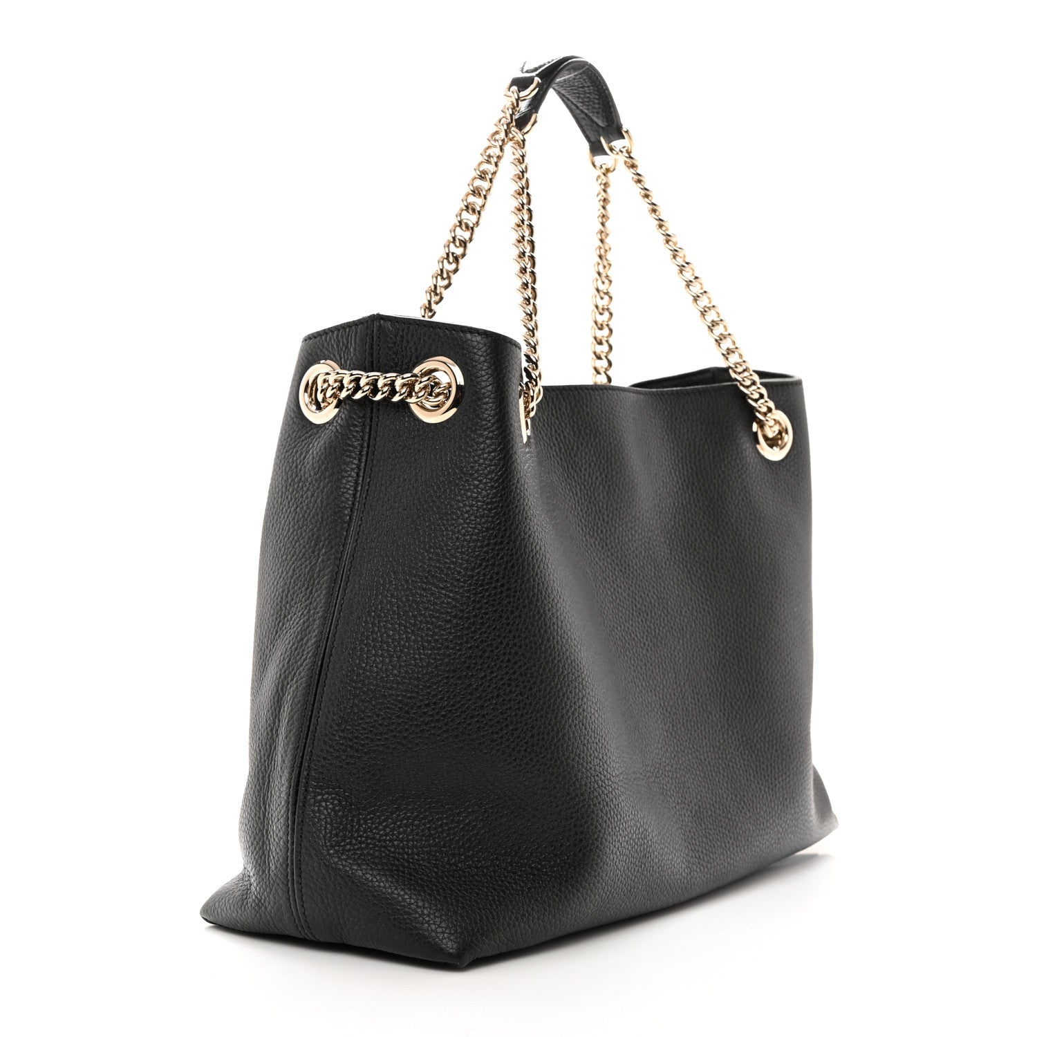 Gucci Pebbled Calfskin Medium Soho Chain Shoulder Bag Black 3 of 11