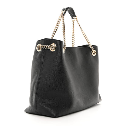 Gucci Pebbled Calfskin Medium Soho Chain Shoulder Bag Black 3 of 11
