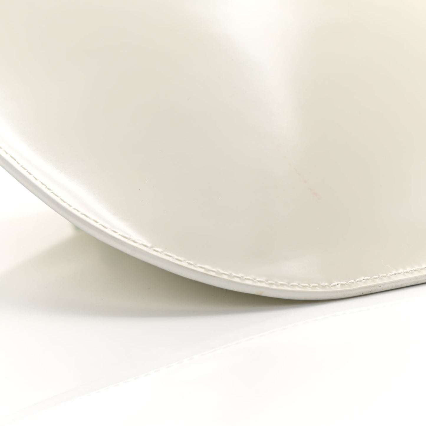 Brushed Calfskin Cradle Fold Over Shoulder Bag White Parakeet