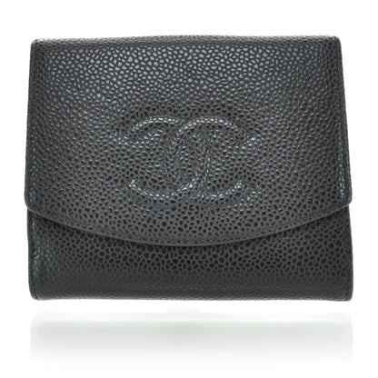 Chanel Caviar Compact CC Bi-Fold Wallet Black 1 of 9