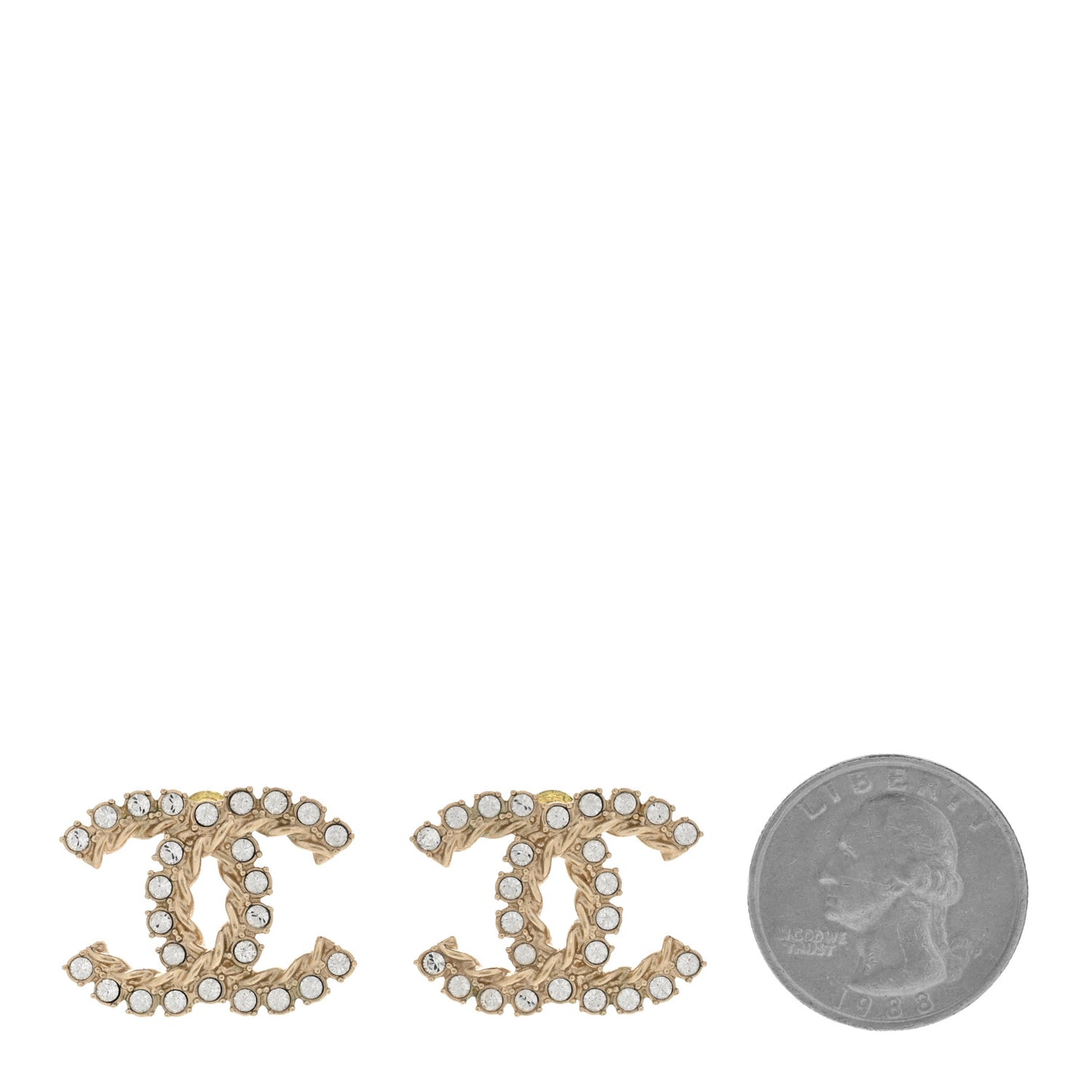 Strass Crystal Dazzling Wheat CC Earrings Gold