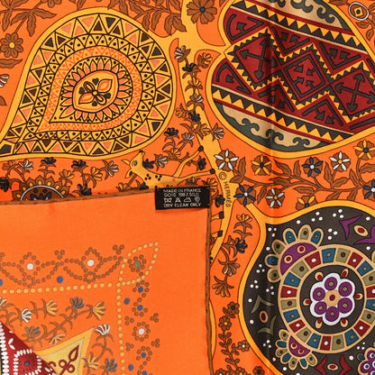 Hermes Silk L'Arbre De Vie Scarf 90 Orange 3 of 3